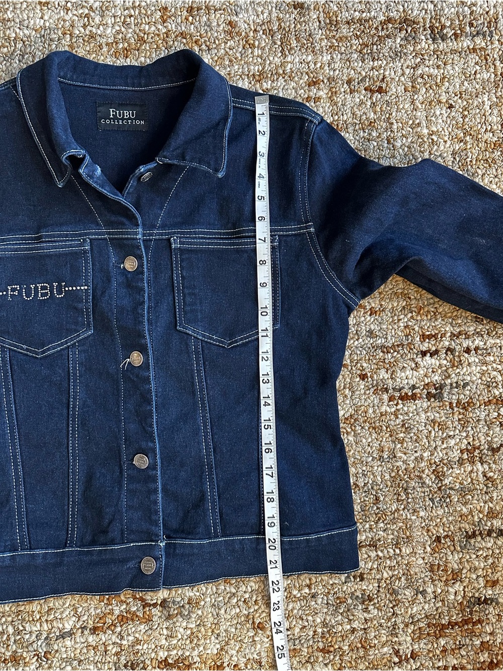 FUBU Dark Blue Denim Jean Jacket - Picture 7 of 10